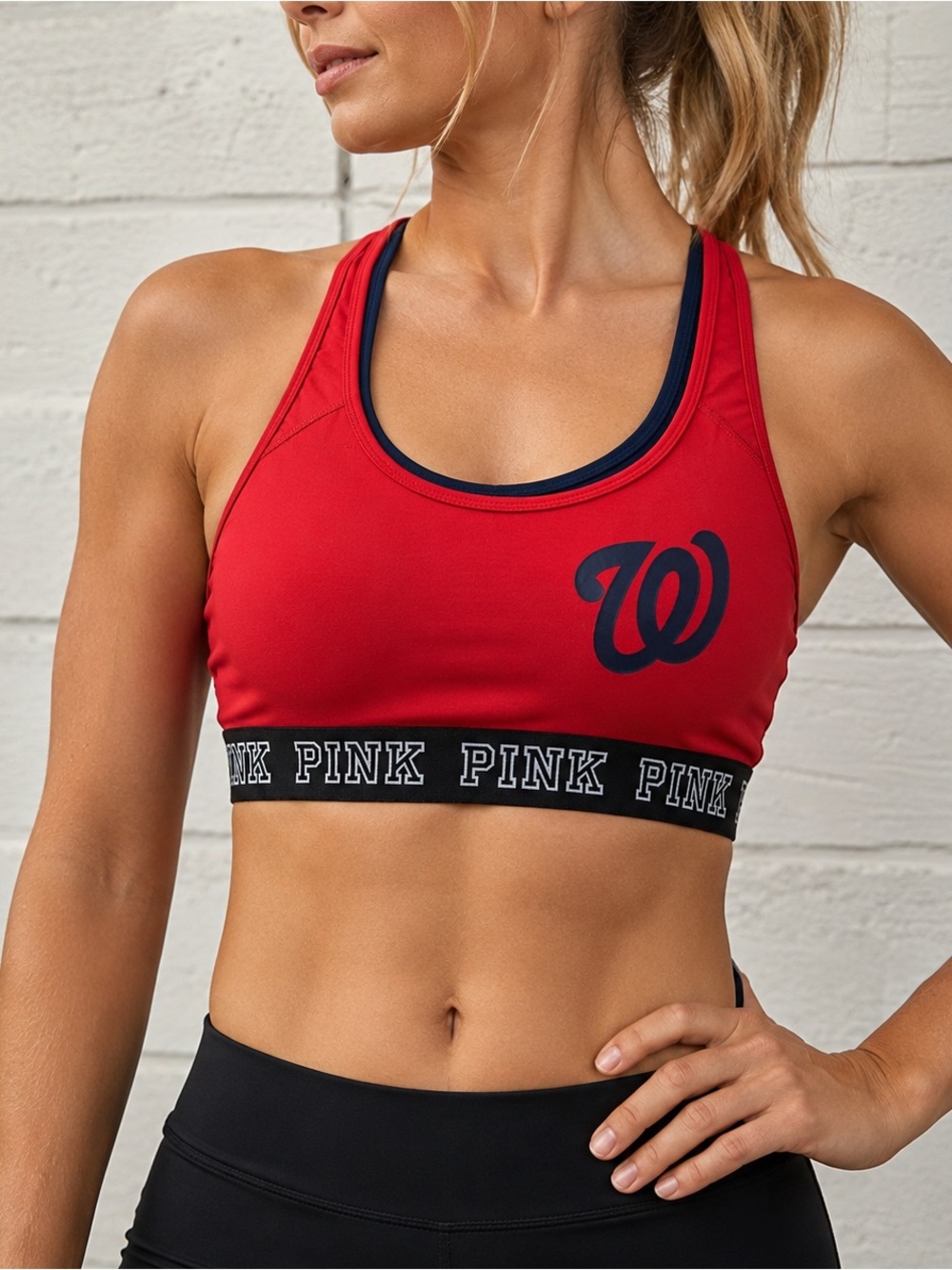 PINK Victoria's Secret Women’s Washington Nationals sports bra size Large